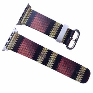 NEW Snake Skin Pattern Band Apple Watch 44/45/49 mm M Brown Black Cream